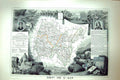 Old Print French Map C1845 De L'Ain France Bourg Belley Geneve St. Claude 19th