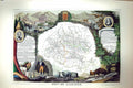 Old Print French Map C1845 De L'Ariege France Foix Girons Martory Pamiers 19th