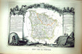 Original Old Antique Print French Map C1845 De La Nievre France Chateau-Chinon