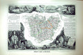 Old Antique Print French Map C1845 De L'Eure France Evreux Bernay Rouen 19th