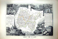 Antique Print French Map C1845 De L'Ain France Belley Bourg Joubert Michaud