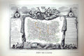 Antique Print French Map C1845 De L'Oise France Beauvais Senlis Somme Siene
