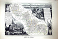 Antique Print French Map C1845 Du Nord France Ambrai Solemes Lille Avenses 19th