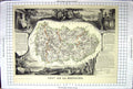 Antique Old Print French Map C1845 De La Meurthe Nancy Moselle Meuse France