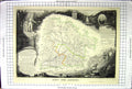 Old French Map C1845 Des Landes France Mont De Marsan Vincent Gironde Victorian
