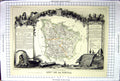 Antique Old Print French Map C1845 De La Nievre France Loire Chateau-Chinon