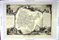 Antique Old Print French Map C1845 De L'Ain France Bourg Geneve Neuille Lyon