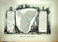 Old French Map Levasseur C1845 Du Bas Rhin France Strausgourg Moselle Victorian