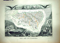 Antique Print French Map Levasseur C1845 Des Pyrenees France Orthez Mauleon