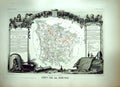 Antique Print French Map Levasseur C1845 De La Nievre France Nievre Du Cher