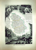 Old Print French Map Levasseur C1845 De La Marne France Chaumont Montier 19th