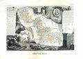 Old French Map Levasseur C1845 Du Nord France Jean-Bart Lille Avesnes Victorian