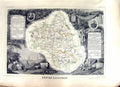 Old French Map Levasseur C1845 De L'Aveyron Rhodez Villefranche Franc Victorian