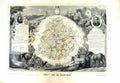 Old French Map Levasseur C1845 De La Sarthe France Le Mans St. Calais Victorian