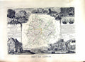 Old French Map Levasseur C1845 Du Cantal France St. Flour Belloy Alla Victorian