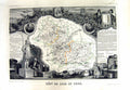 Old Print French Map Levasseur C1845 De Loir Et Cher France Moroe Orleans 19th
