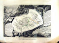 Old Print French Map Levasseur C1845 Des Hautes Alpes France Gap Sesteron 19th
