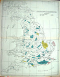 Old Pearson Text Map England 1870 Britannia Cambrica Britain Wales Is Victorian