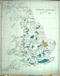 Old Pearson Text Map England 1870 Norman England Surreia Lincolnshire Victorian