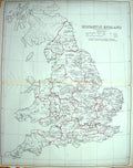 Old Pearson Text Map England 1870 Monastic England London Canterbury Victorian