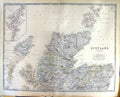 Old Johnston Map 1883 Scotland Northern Hebrides Shetland Islands Ork Victorian