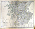 Old Scotland Southern Johnston Map 1883 Perth Argyle Lanark Dumbarton Victorian