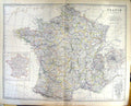 Old France Departments Provinces Corse Seine Paris Somme Johnston Map
