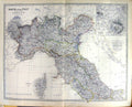 Old North Central Italy Corsica Johnston Map 1883 Rome Environs Gulf Victorian
