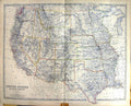Old United States North America Western Johnston Map 1883 New Mexico Victorian
