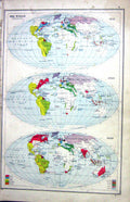 Old Print Harmsworth Hammerton Map C1920 Historical World Wellington Was 20th
