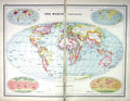 Old Print Hammerton Map C1920 Political World Solar Iceberg Glaciers Wea 20th