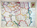 Antique Old Print Hammerton Map C1920 England Birmingham Salisbury Stonehenge