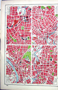 Antique Print Hammerton Map C1920 Plan Sheffield Leeds Newcastle Birmingham
