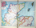 Old Print Hammerton Map C1920 Scotland Plan Aberdeen Orkney Balmoral Lyb 20th