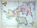 Old Print Hammerton Map C1920 British Isles Temperature Rainfall Elswick 20th