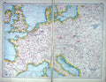 Old Print Hammerton Map C1920 Industrial Europe Silk Lace Potato Coal Mi 20th