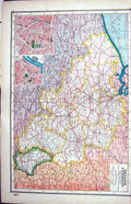 Old Print Hammerton Map C1920 Belgium Luxembourg Brussels Antwerp Grotto 20th