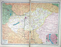 Antique Old Print Hammerton Map C1920 Hungary Plan Budapest Vienna AlfGyor 20th