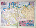 Antique Print Hammerton Map C1920 Germany Plan Hamburg Berlin Cologne Kiel 20th