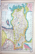 Old Print Asia Minor Plan Smyrna Cyprus Aleppo Mosul Hammerton Map C1920 20th