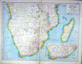 Old Print Harmsworth Hammerton Map C1920 South Africa Madagascar Cape Go 20th