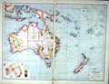 Antique Old Print Hammerton Map C1920 Australia New Zealand Fiji Samoa Borneo