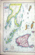 Antique Old Print Hammerton Map C1920 Papua Solomon Tasmania Upolu Apia Samoa