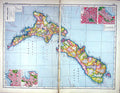 Antique Print Hammerton Map C1920 New Zealand Auckland Christchurch Dunedin