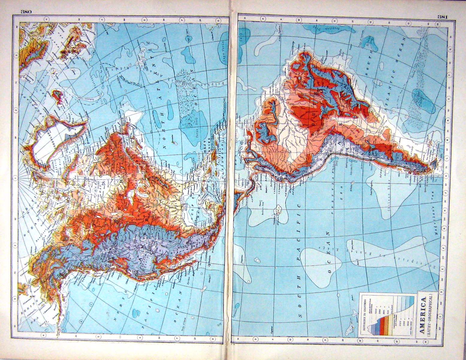 Old Print Hammerton Map C1920 America Bathy-Orographical Utah Indians Da 20th