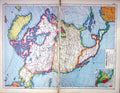 Antique Old Print Hammerton Map C1920 North America Vegitation Quebec Abraham