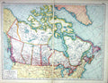 Old Print Hammerton Map C1920 Canada Manitoba Ontario Alberta Newfoundla 20th