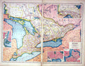 Old Print Hammerton Map C1920 Ontario Canada Ottawa Toronto Niagara Fall 20th