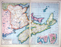 Old Print Hammerton Map C1920 Brunswick St. John Halifax Prince Edward B 20th