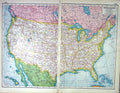 Old Print Hammerton Map C1920 United States America Hawaiian Islands Hud 20th